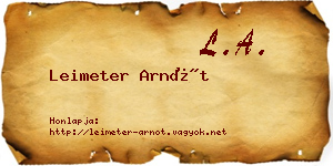 Leimeter Arnót névjegykártya